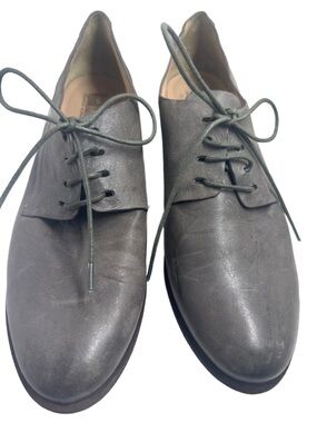 Belle by Sigerson Morrison WOMEN’S Gray Leather Block Heel Oxfords  SIZE 10B